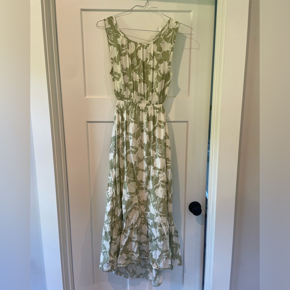 Sage green floral dress
